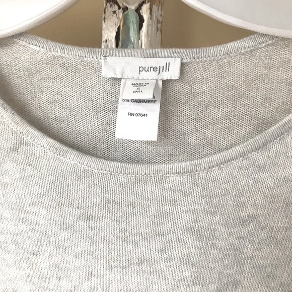 J Jill Sz Small Top cashmere cotton blend Gray long sleeves - Picture 4 of 12